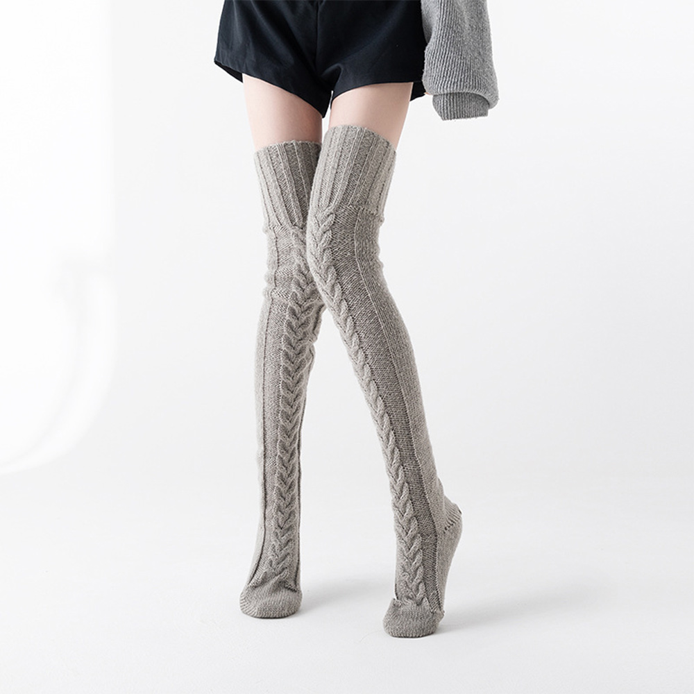 Jagute™ Lange Overknee-Socken aus gestrickter Wolle und Mohair für Damen