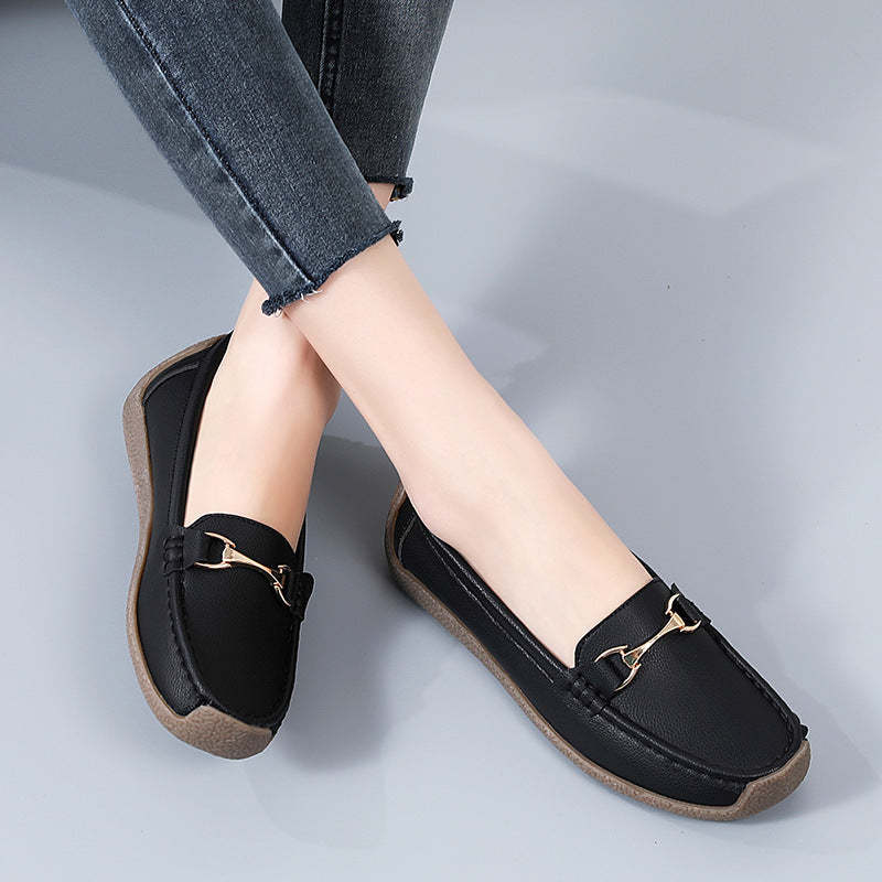 Flat Fashion Comfortable Shoes  Leather Breathable Casual Loafers