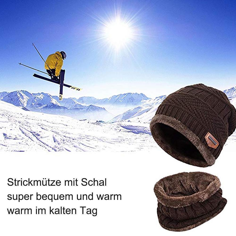 Jagute™️ Warme Strickmütze mit Schal ( Erwachsene und Kinder )