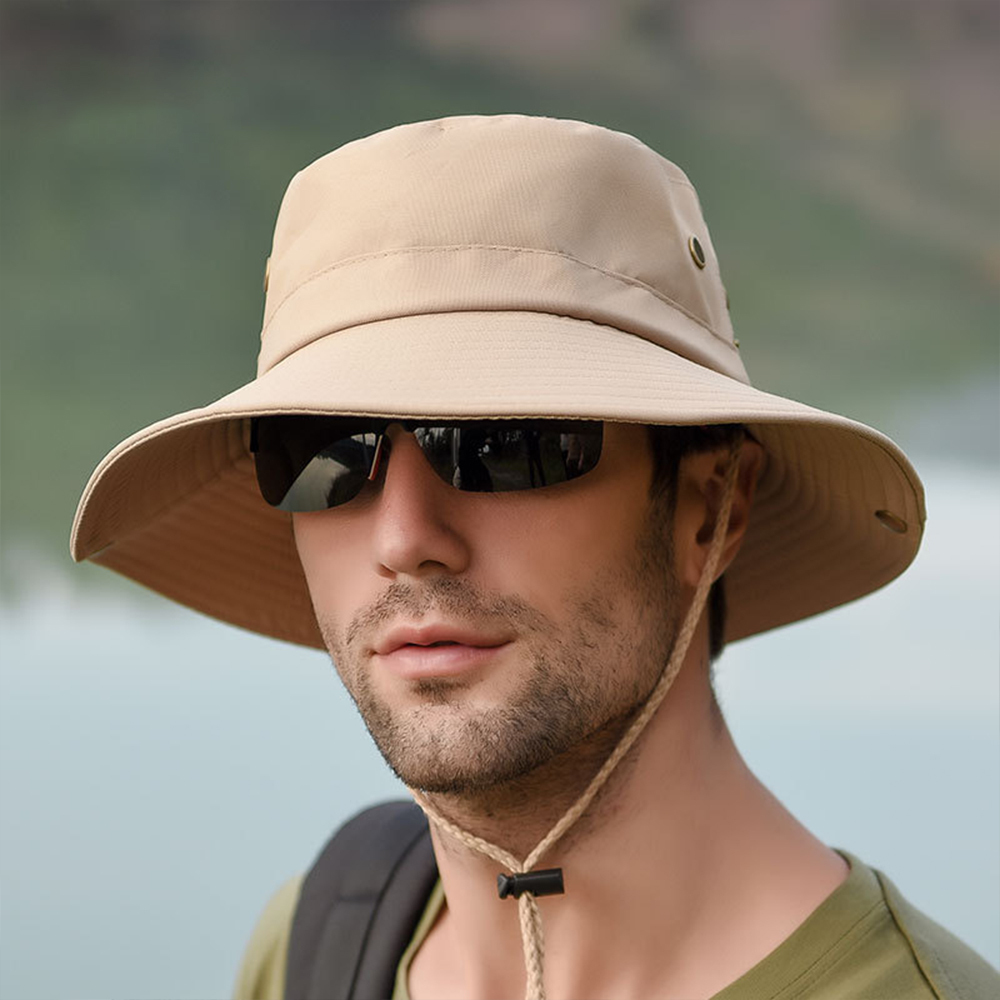 Jagute™ Atmungsaktiver Outdoor-Sonnenschutz-Eimerhut mit breiter Krempe