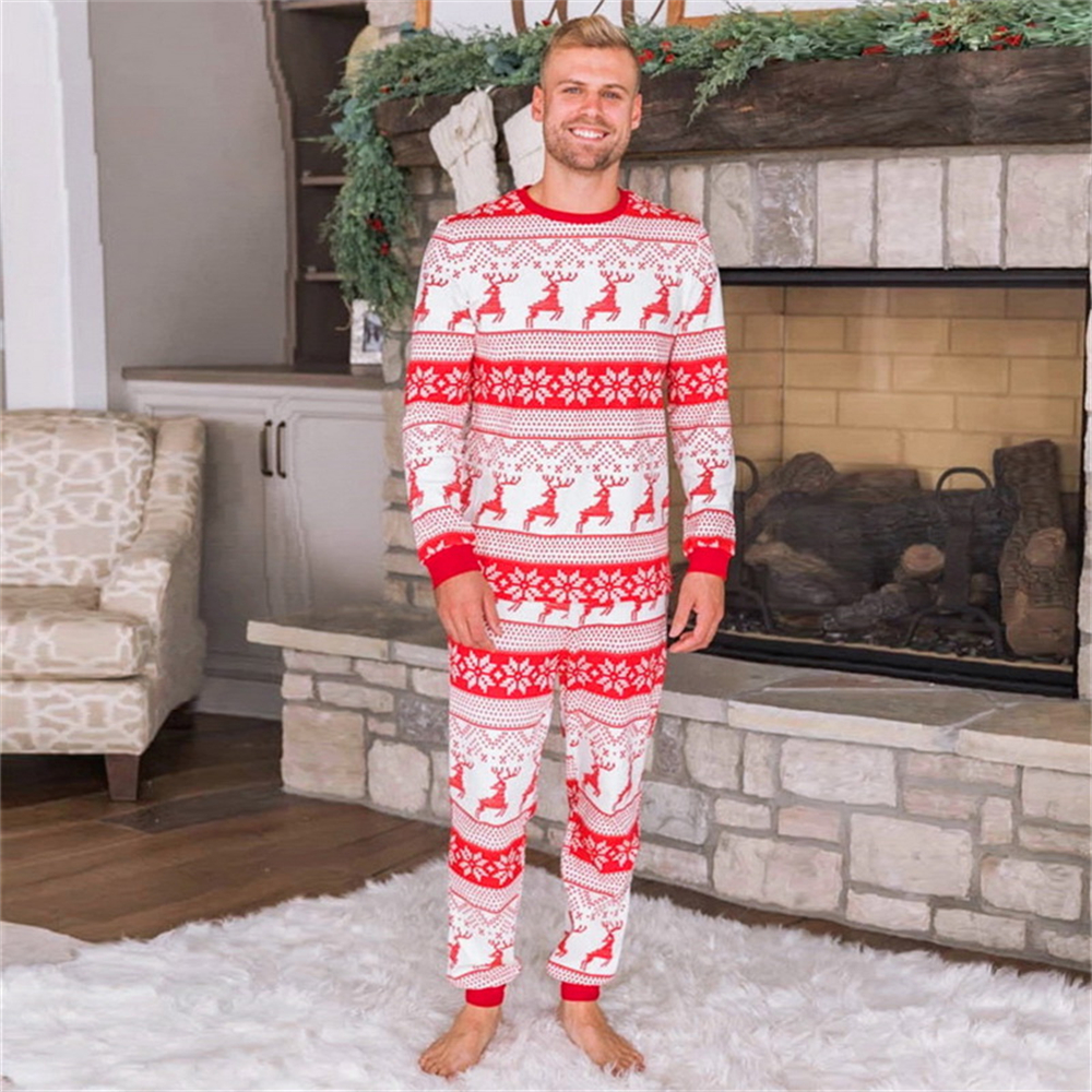 jagute Snowflake and Elk Print Pajamas Family Pack