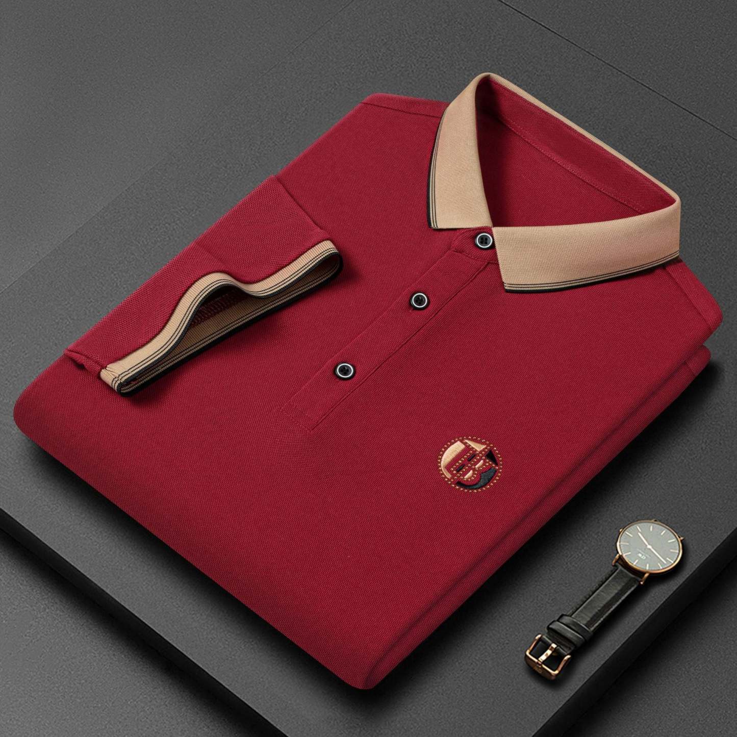 Men's breathable business polo shirt
