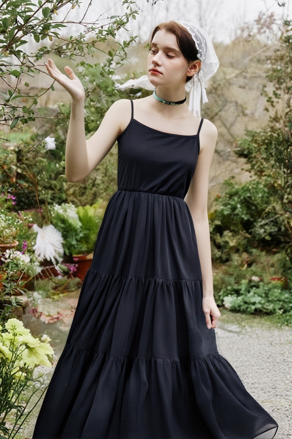 Cotton Suspender Three-Section Dress