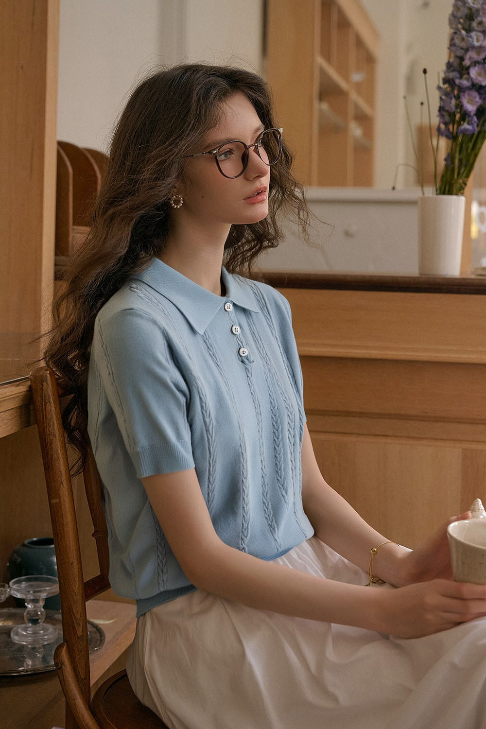 Turn-Neck Straight Sweater