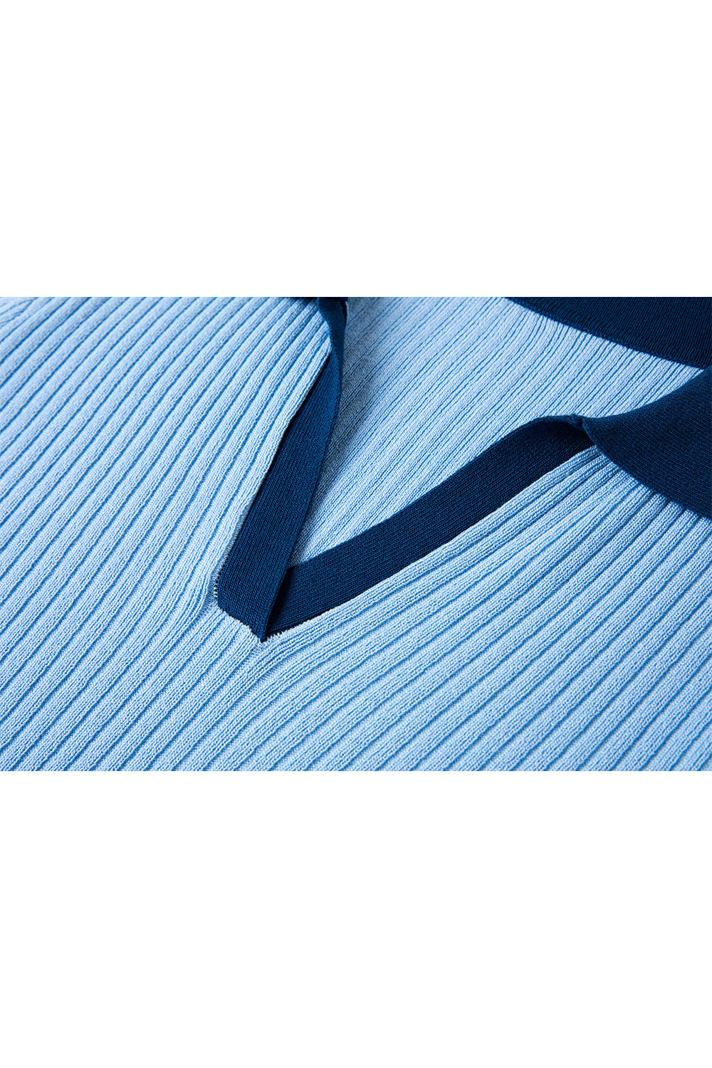 Contrast Color Polo Collar Pullover Sweater