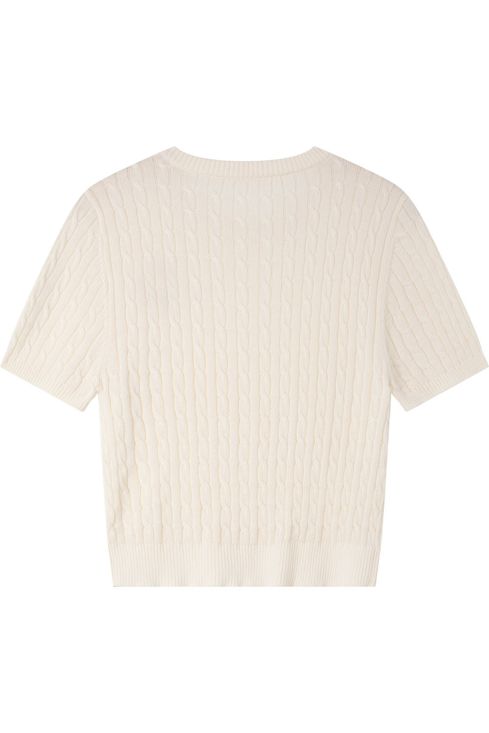 Straight Shoulders Round Neck Embroidered Sweater