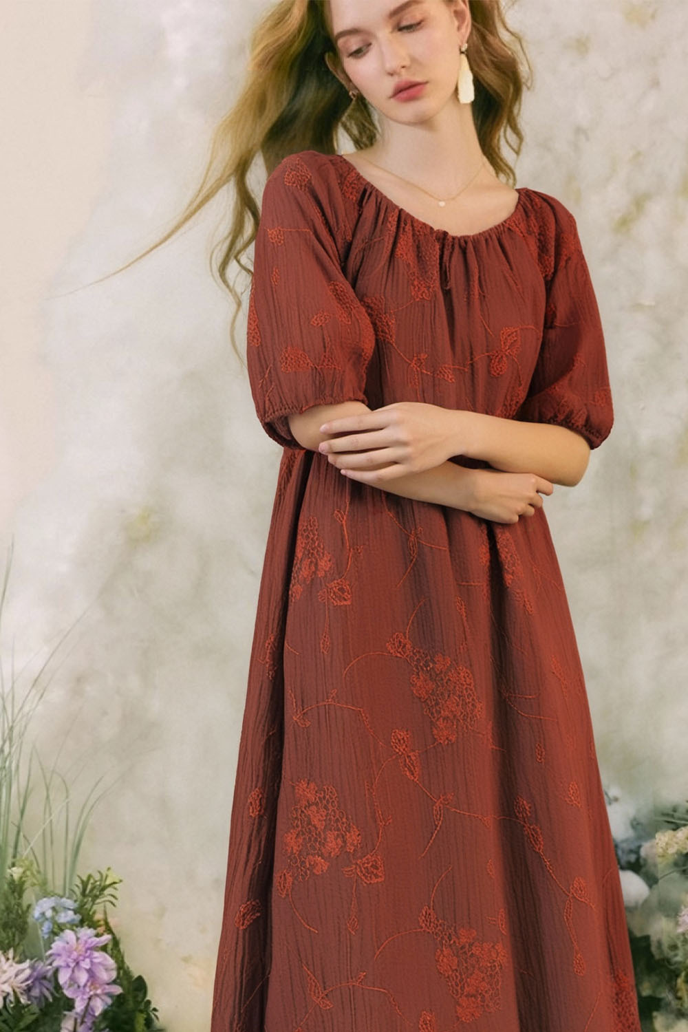 Embroidered Texture Dress