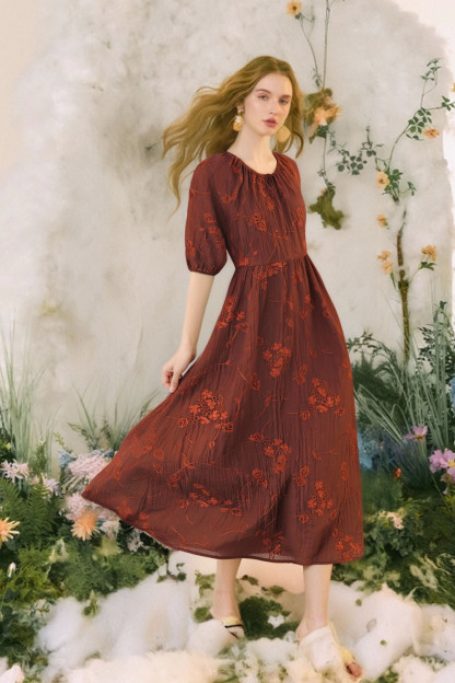 Embroidered Texture Dress