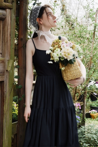 Cotton Suspender Three-Section Dress