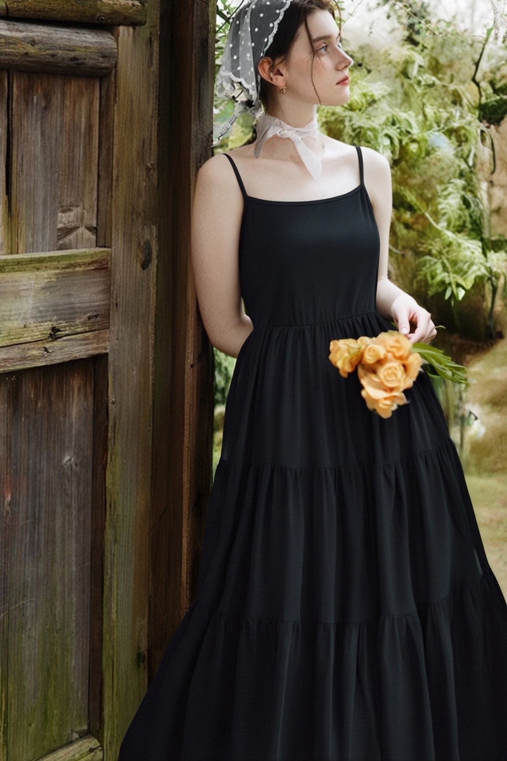 Cotton Suspender Three-Section Dress