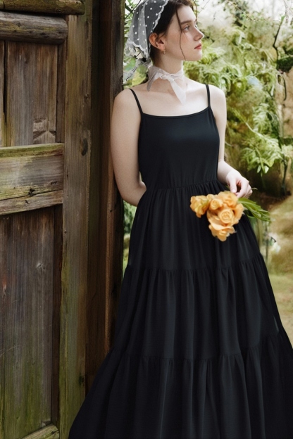 Cotton Suspender Three-Section Dress