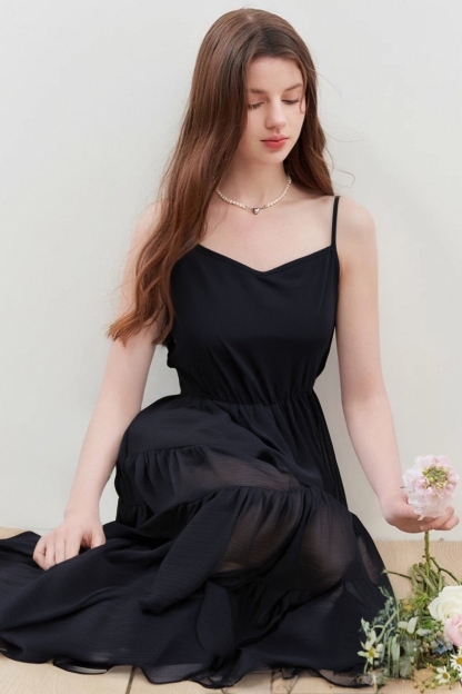 Cotton Suspender Three-Section Dress