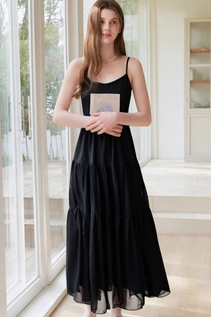Cotton Suspender Three-Section Dress