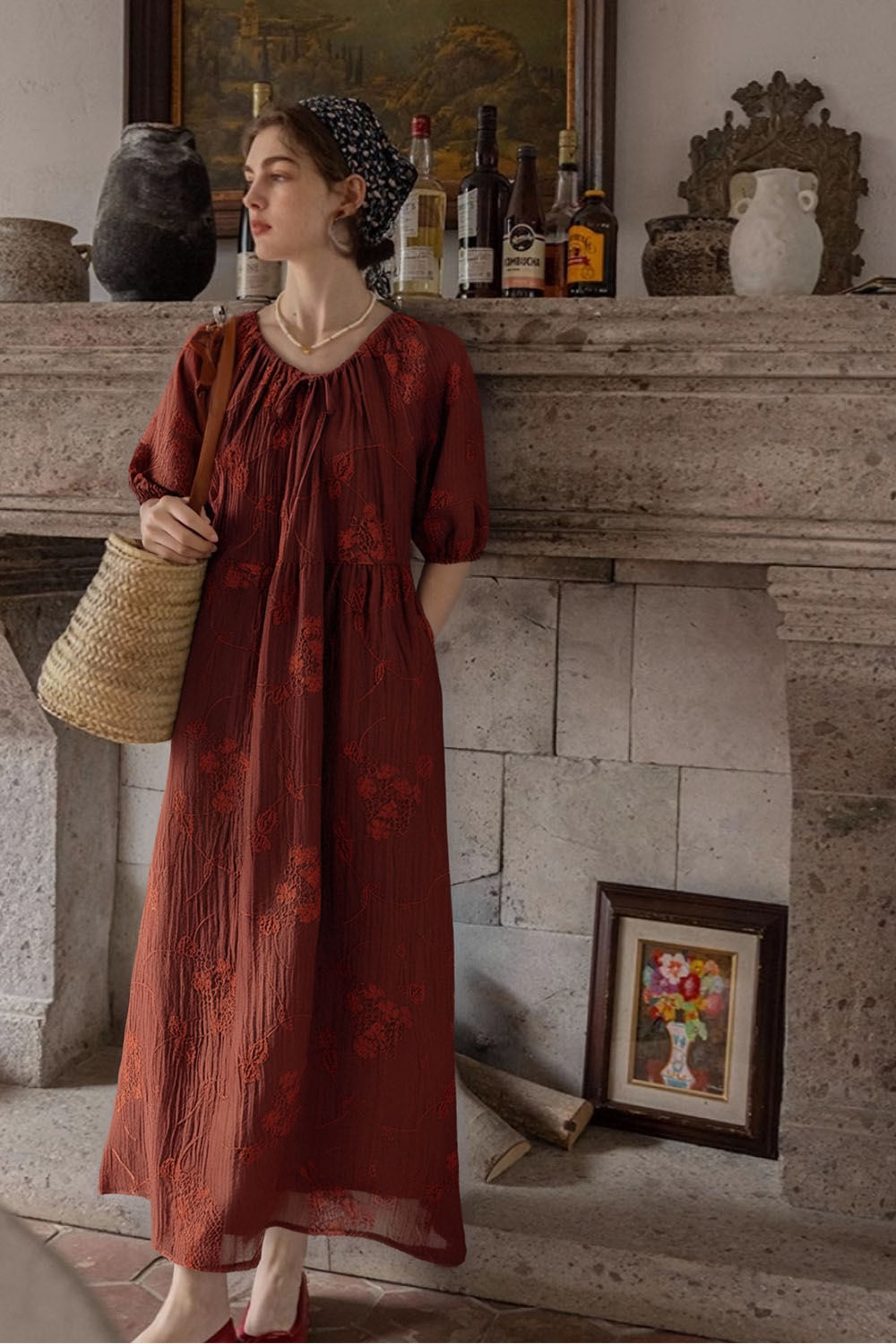 Embroidered Texture Dress