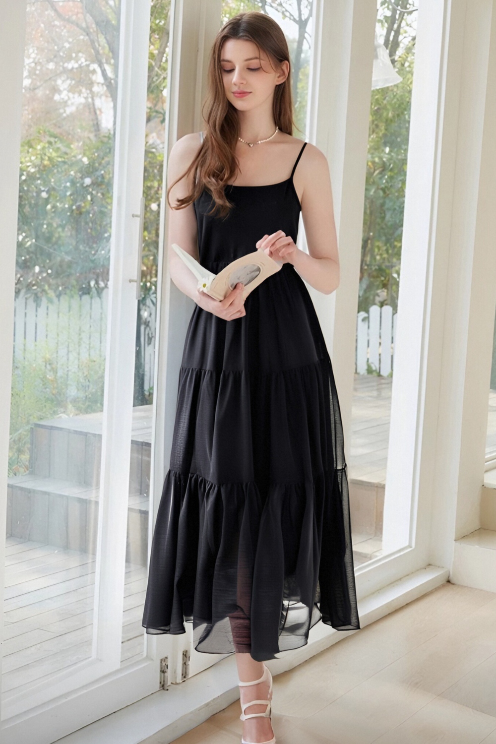 Cotton Suspender Three-Section Dress