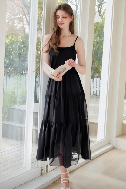 Cotton Suspender Three-Section Dress