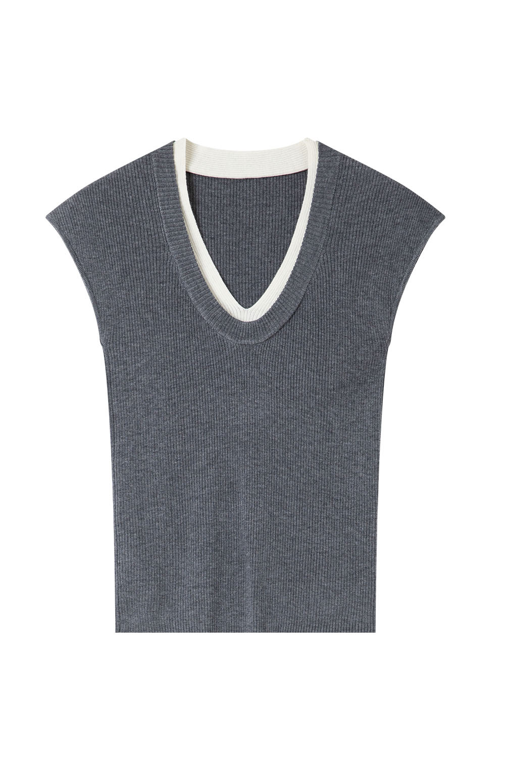 Minimalist Contrast Color Slim Sweater