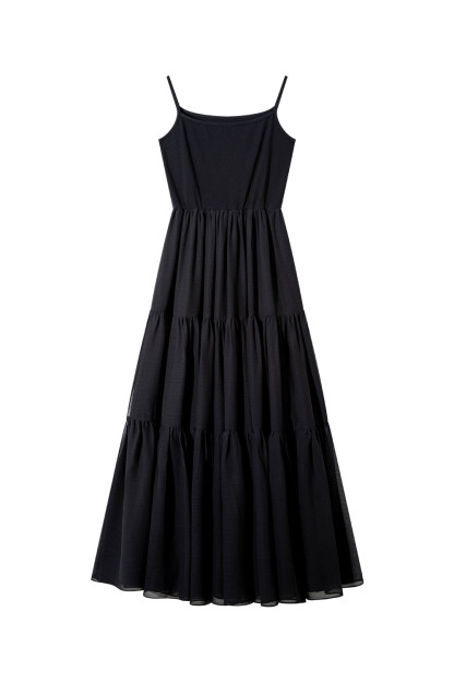 Cotton Suspender Three-Section Dress