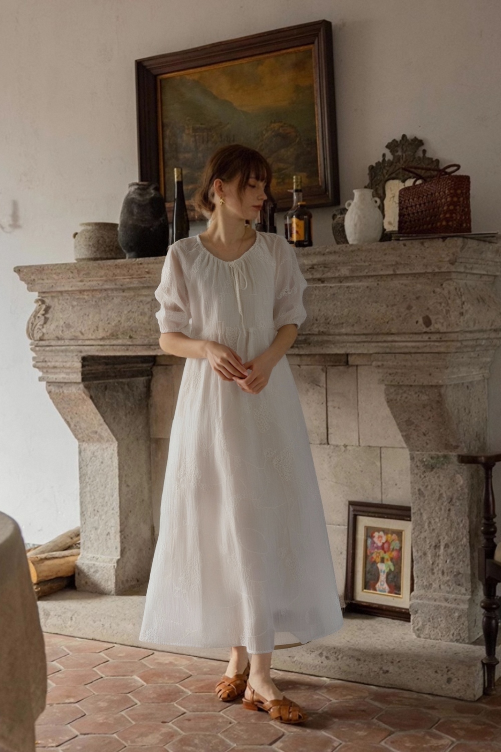 Embroidered Texture Dress