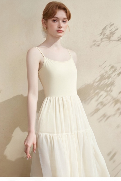 Cotton Suspender Three-Section Dress
