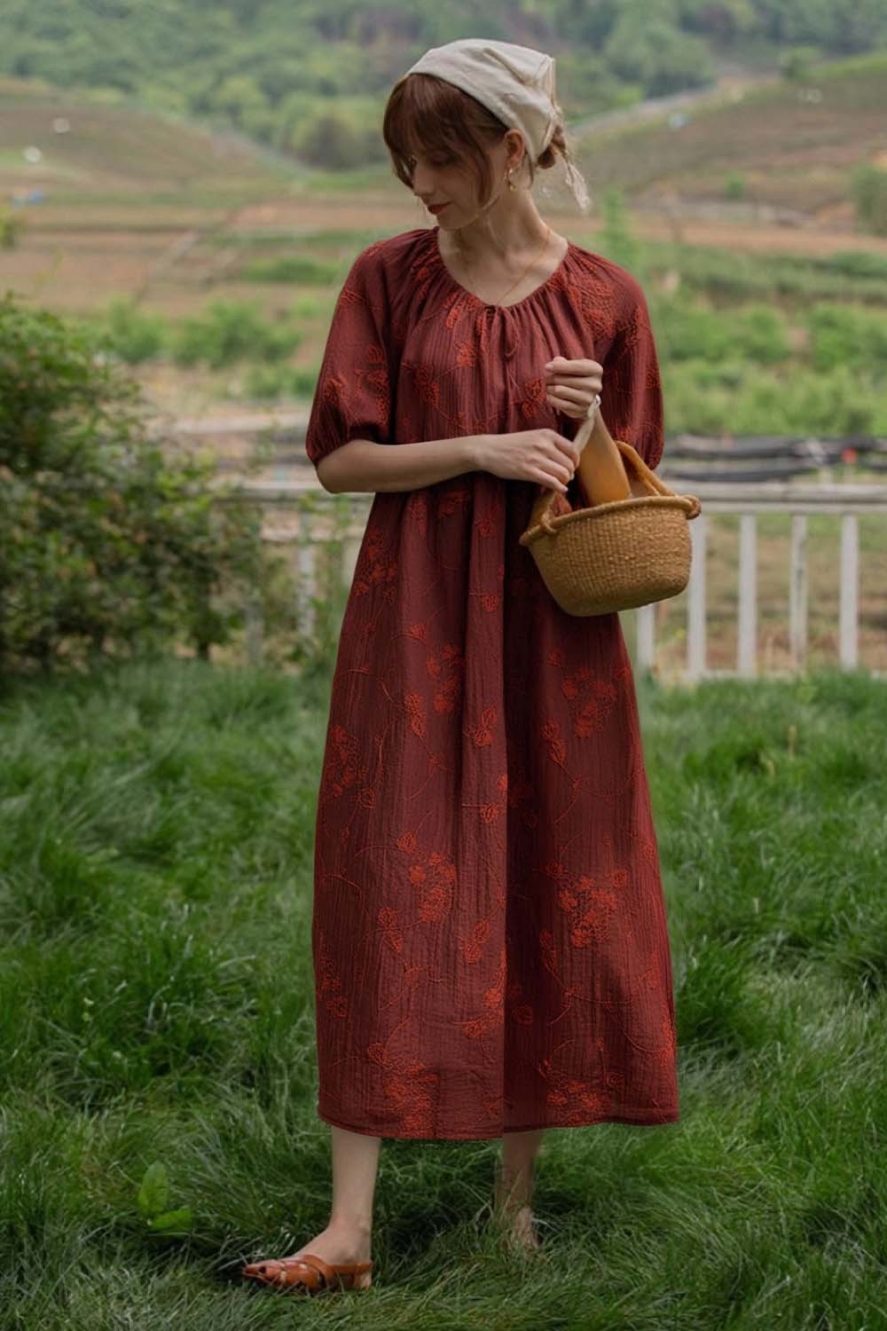 Embroidered Texture Dress