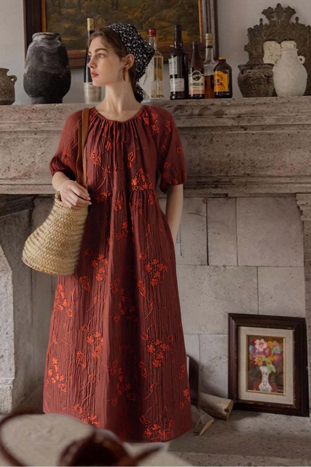 Embroidered Texture Dress
