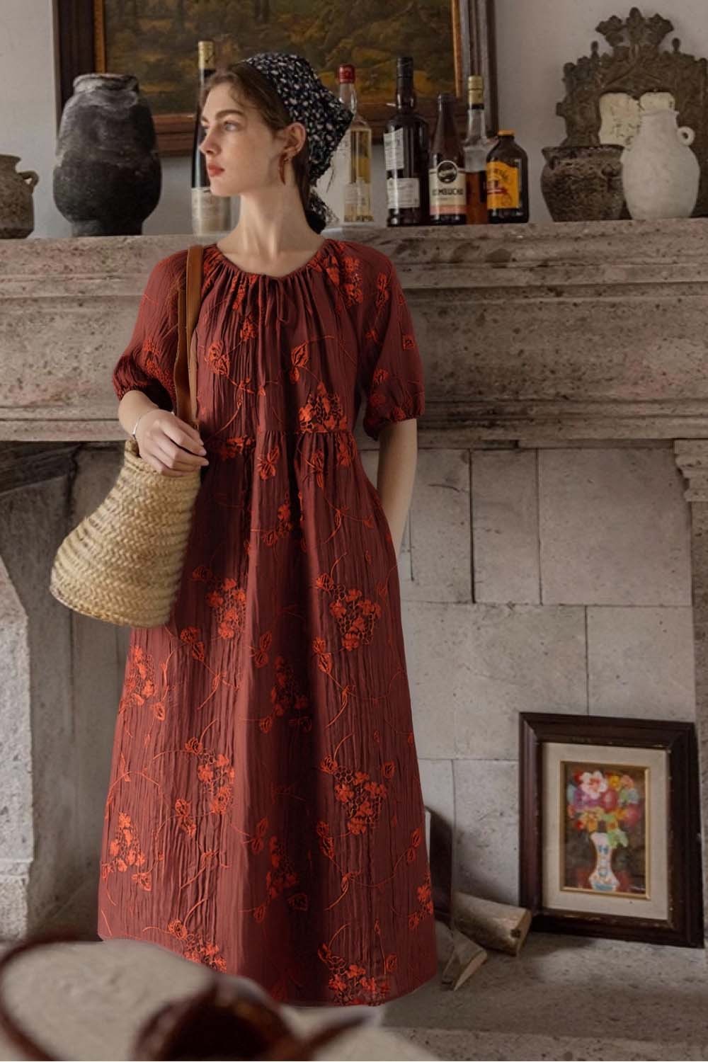 Embroidered Texture Dress
