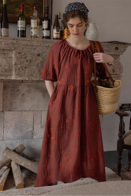Embroidered Texture Dress