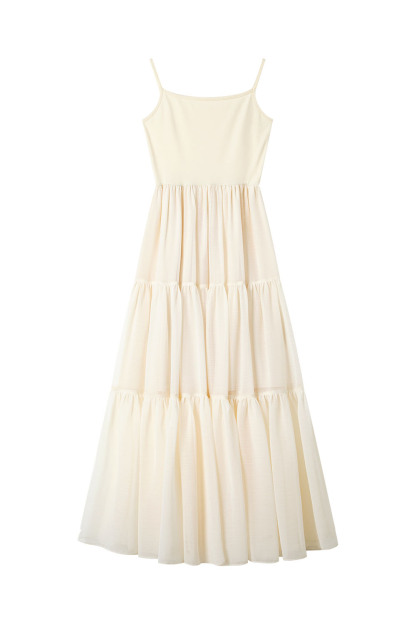 Cotton Suspender Three-Section Dress