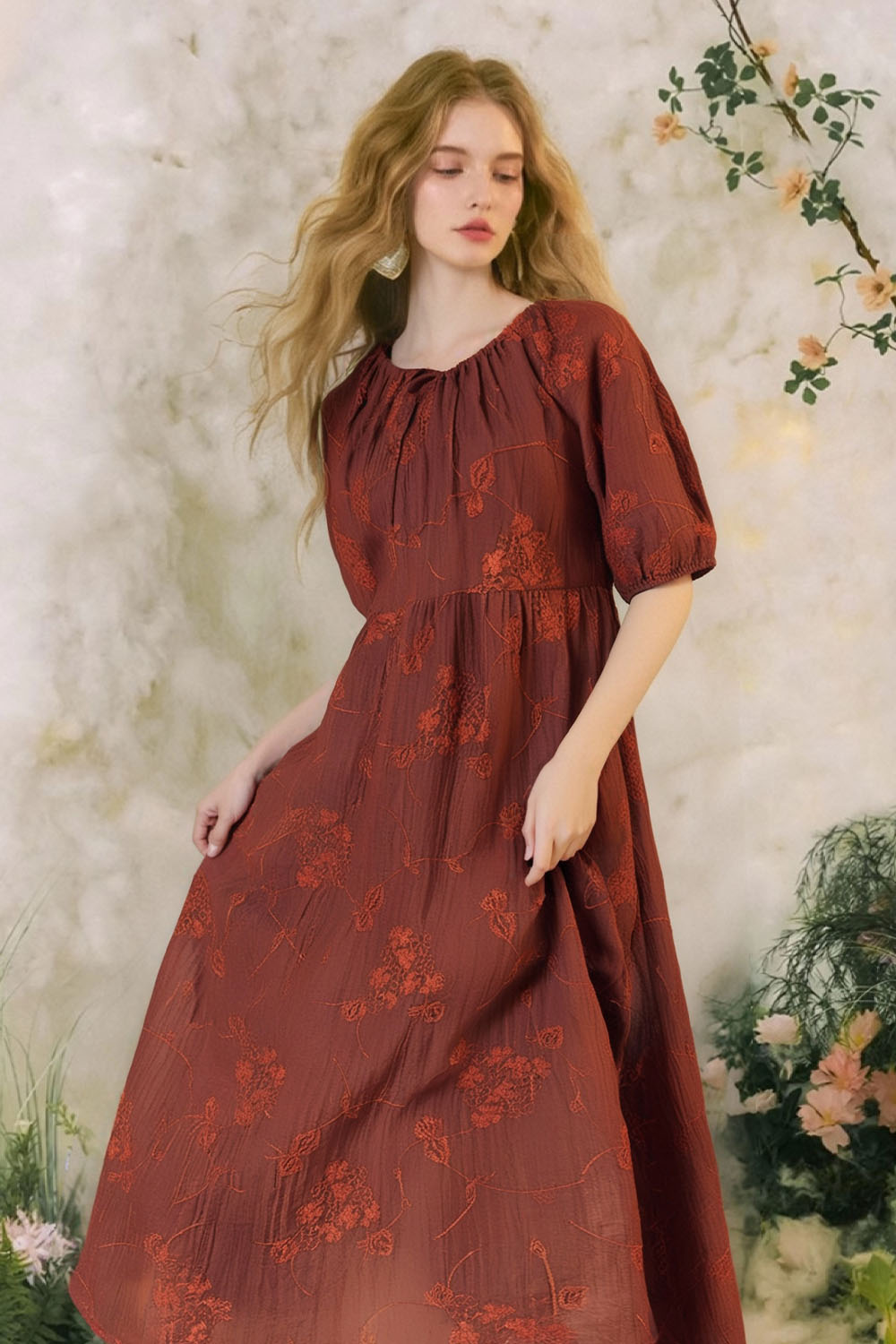 Embroidered Texture Dress