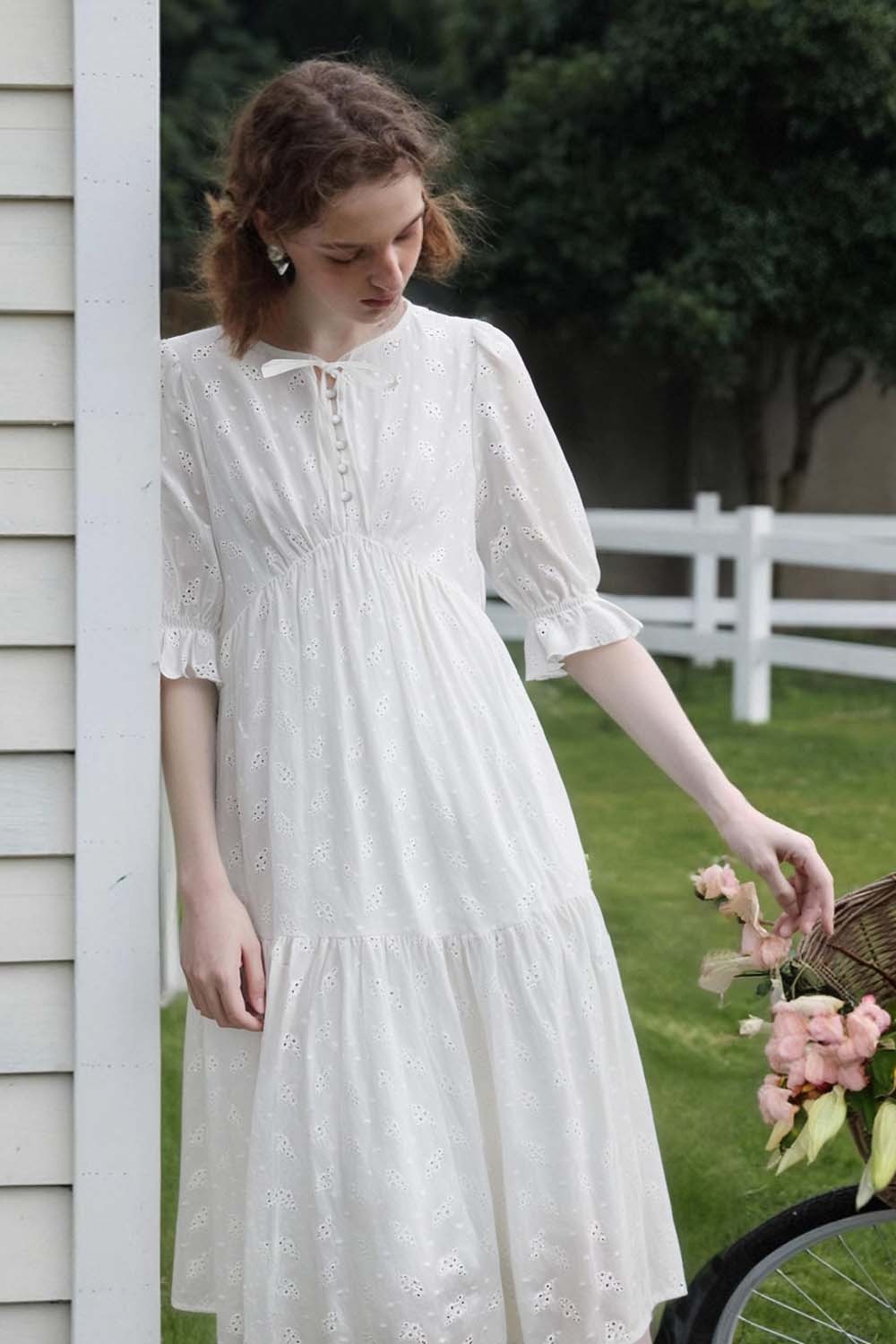 White Broderie Anglaise Dress
