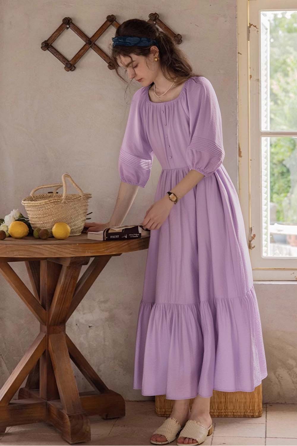 Elegant Square Neck Dress