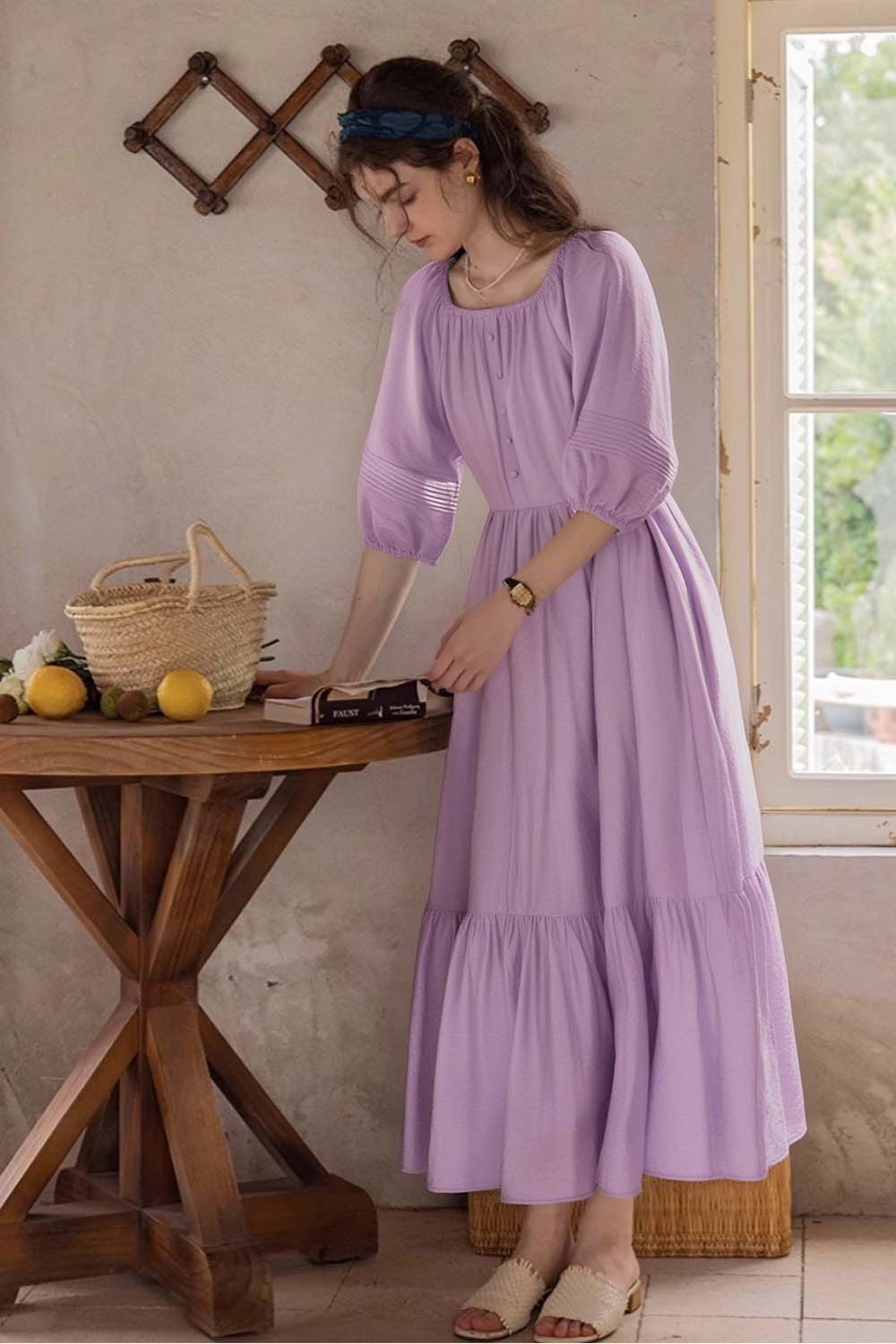 Elegant Square Neck Dress