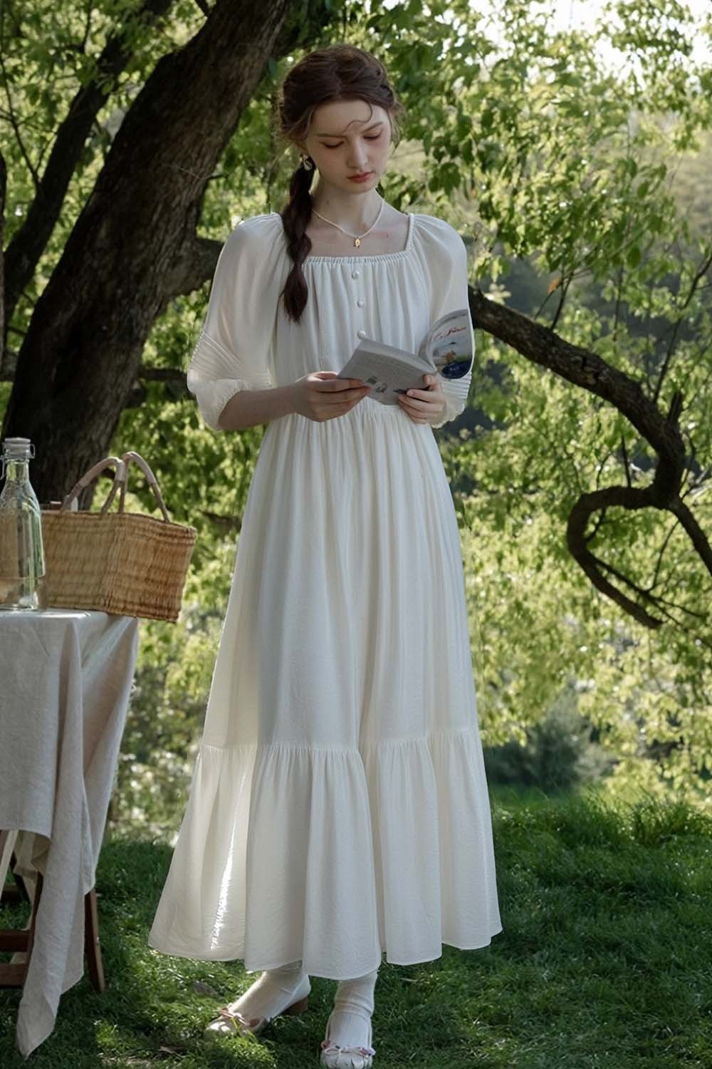 Elegant Square Neck Dress