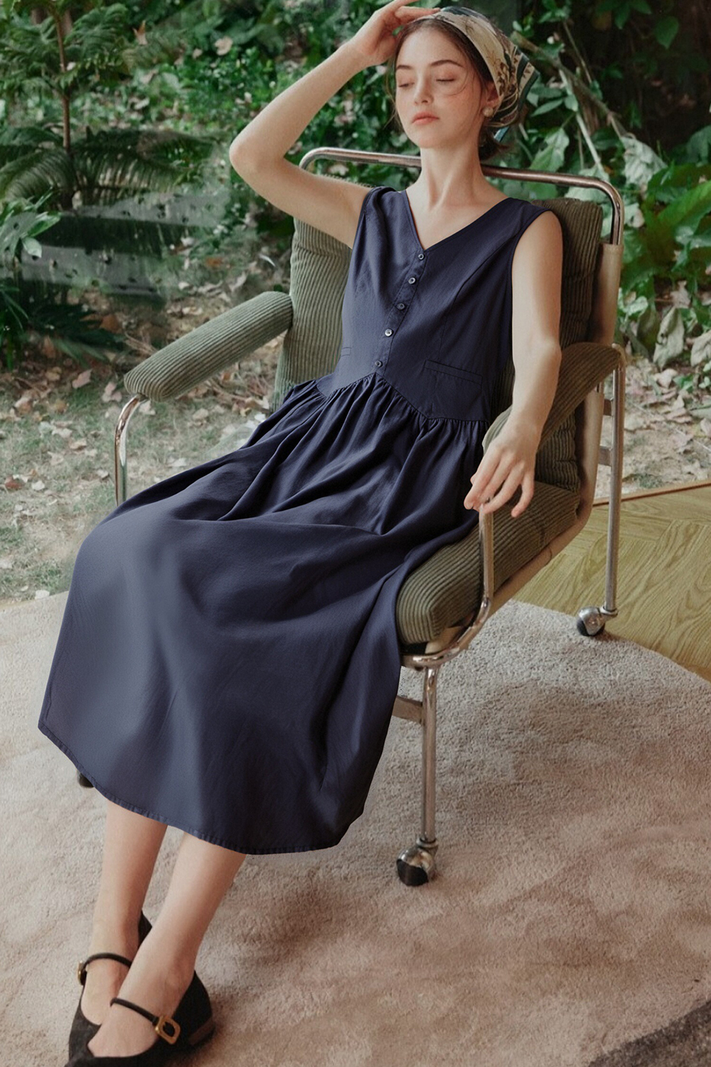 Solid Loose Cotton Dress