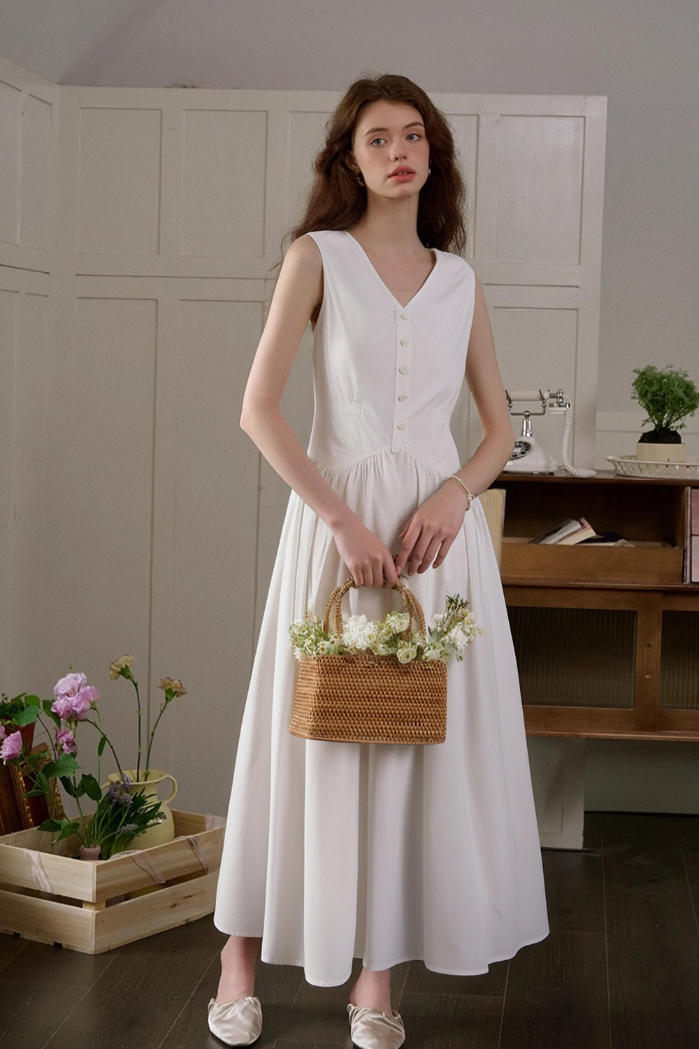 Solid Loose Cotton Dress