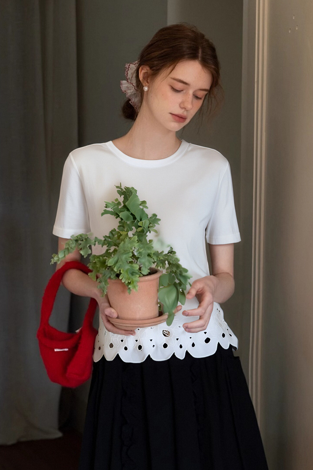 Soft Lace Long-Sleeved T-Shirt