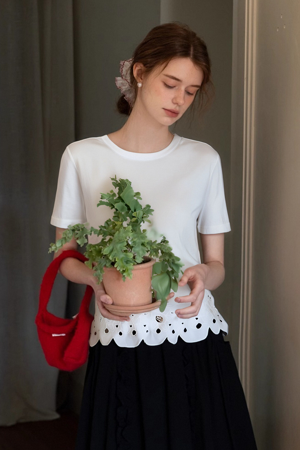Soft Lace Long-Sleeved T-Shirt