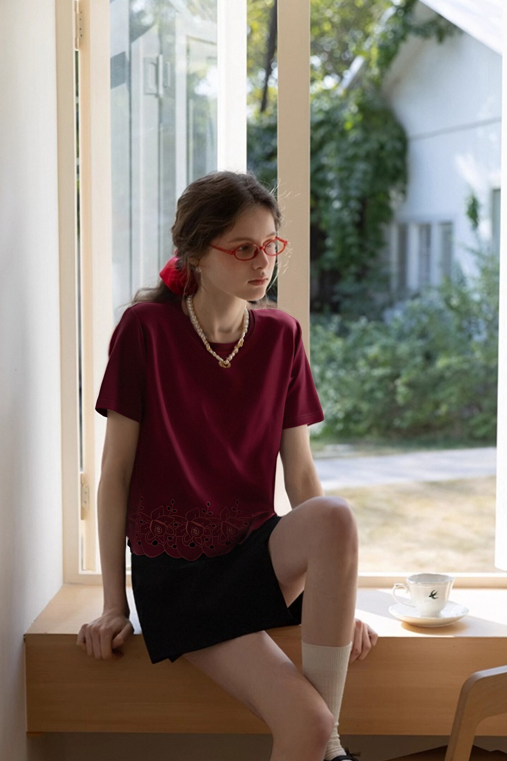 Soft Lace Long-Sleeved T-Shirt