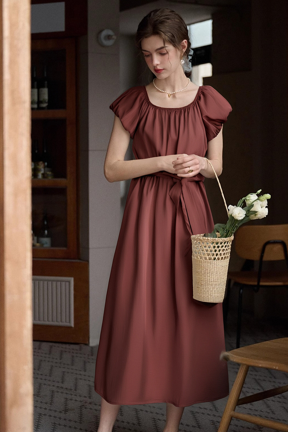 Elegant Puff Sleeve Dress