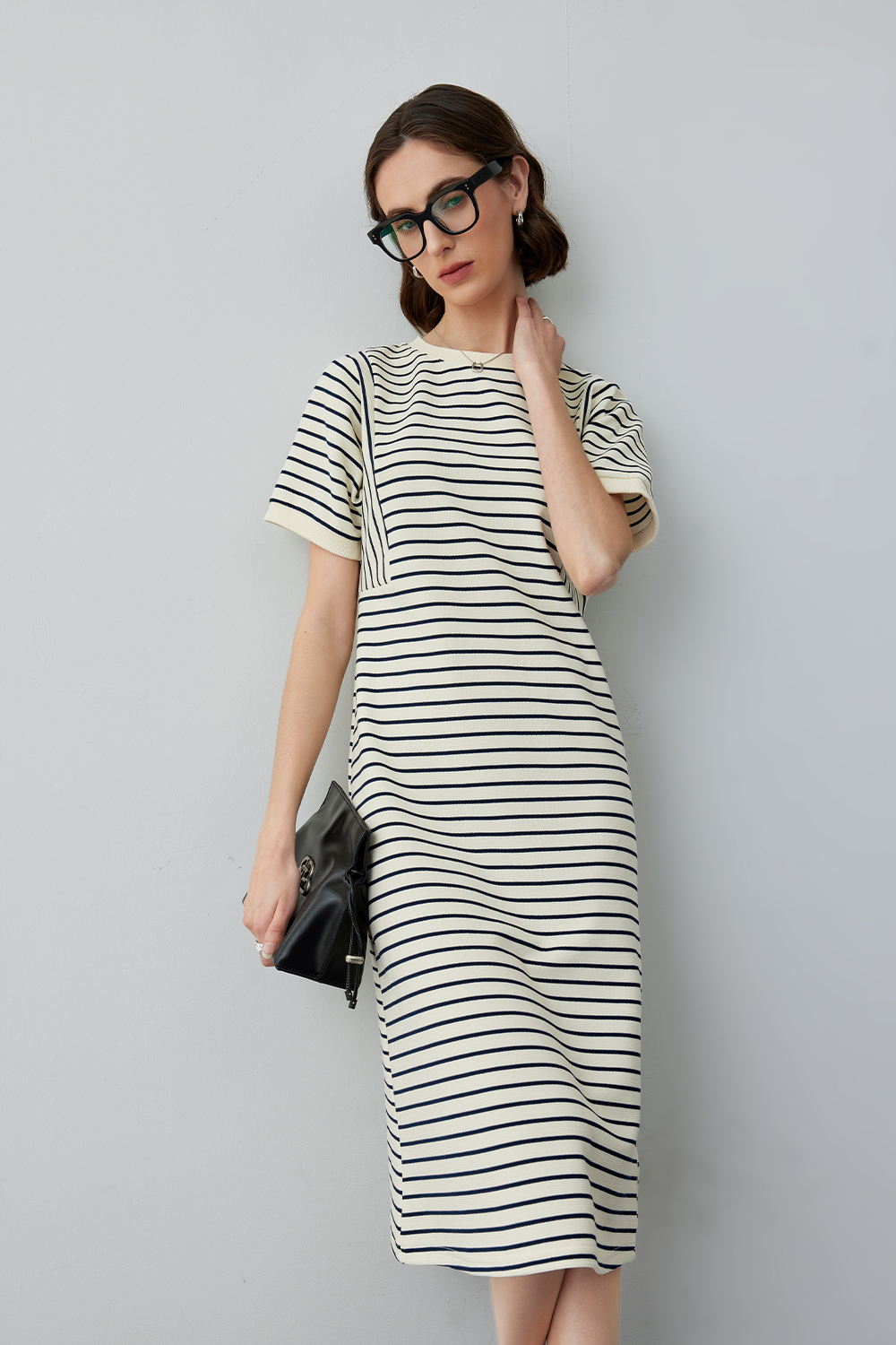 Commuter Striped Short Sleeve Dress