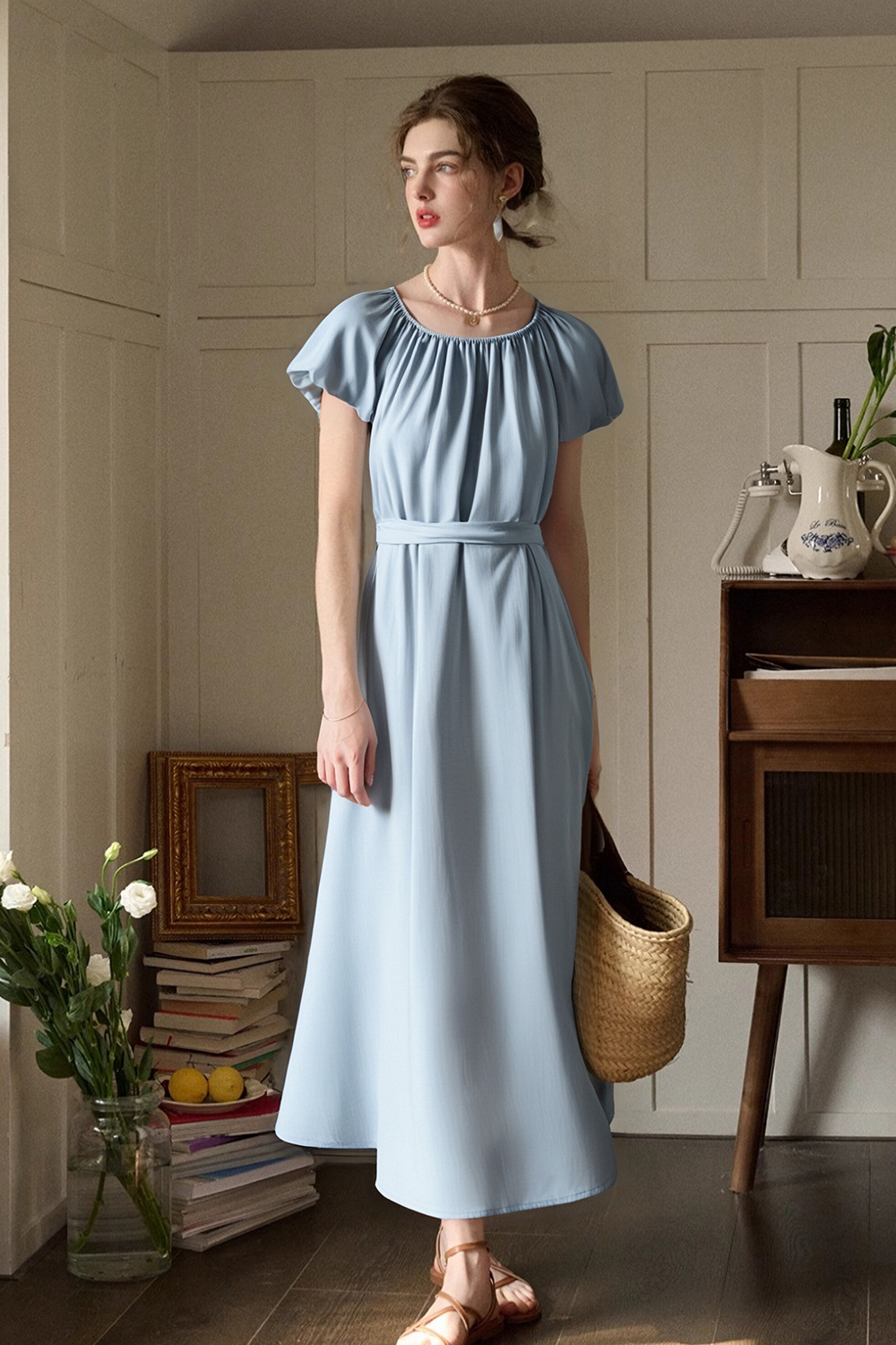 Elegant Puff Sleeve Dress
