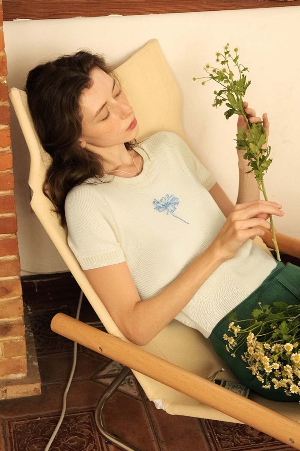 Flower Embroidered Loose Sweater