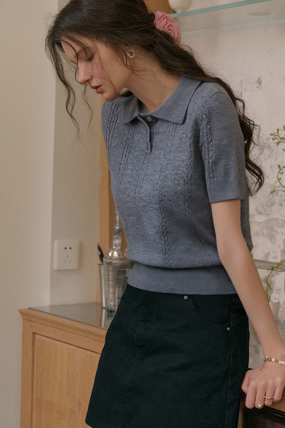 Turn-Neck Straight Sweater