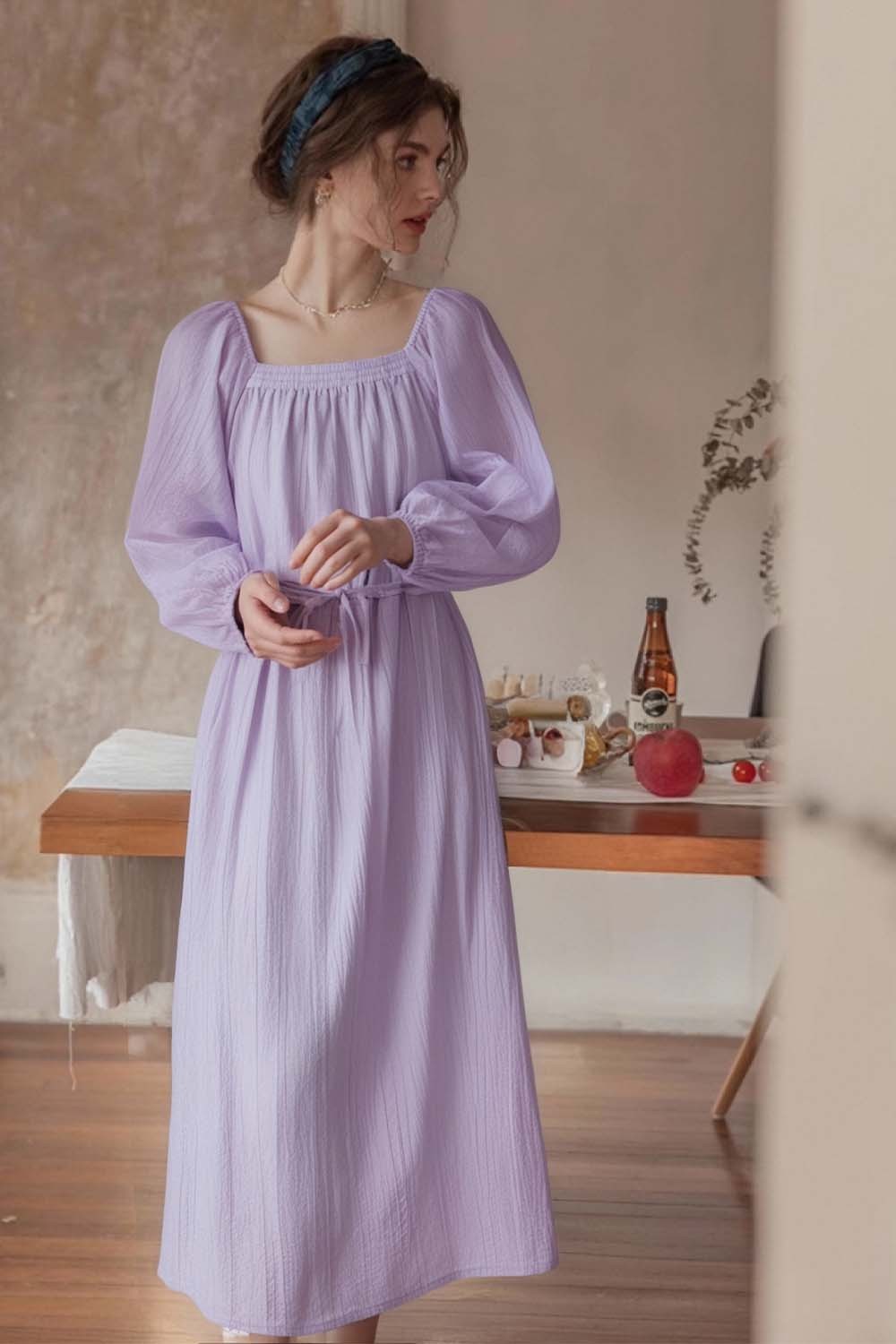 Lyocell Square Neck Straight Dress