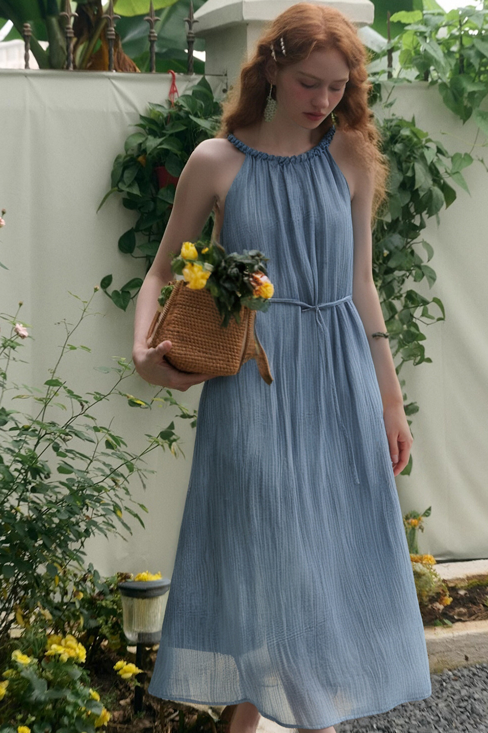 French Halter Strap Dress