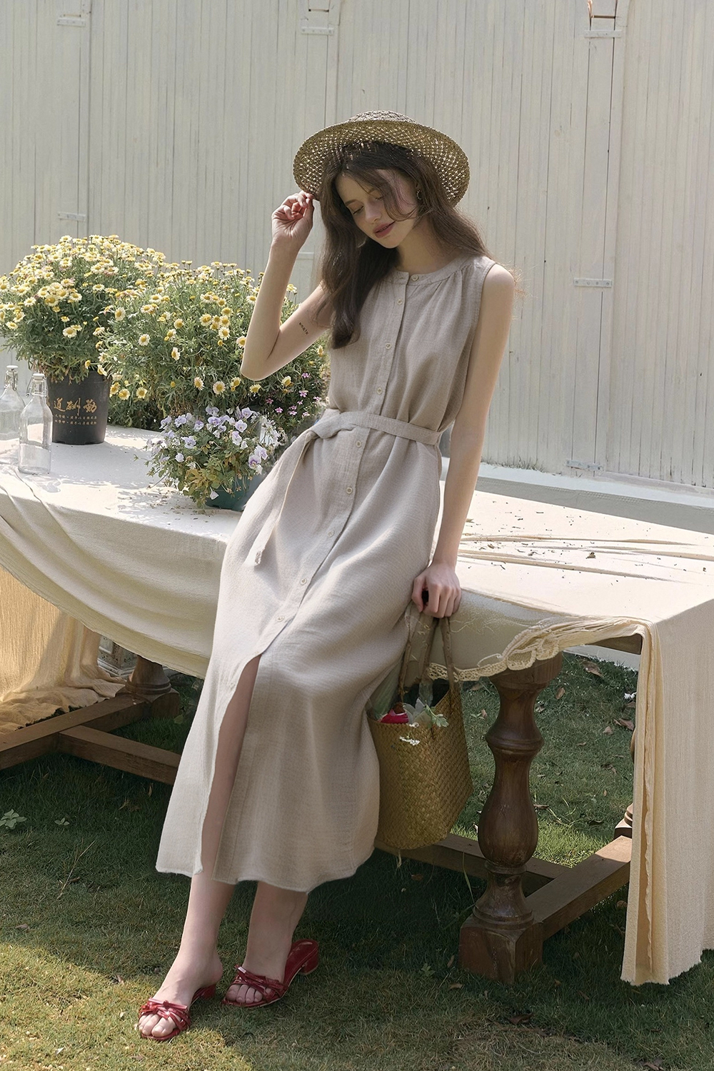 Lyocell Linen Blend Dress