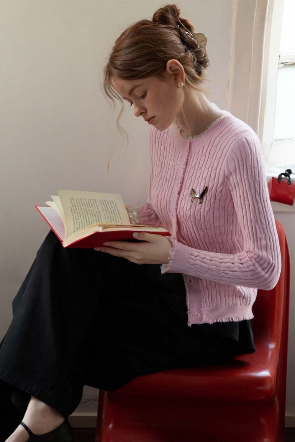 Pony Embroidered Knitted Cardigan