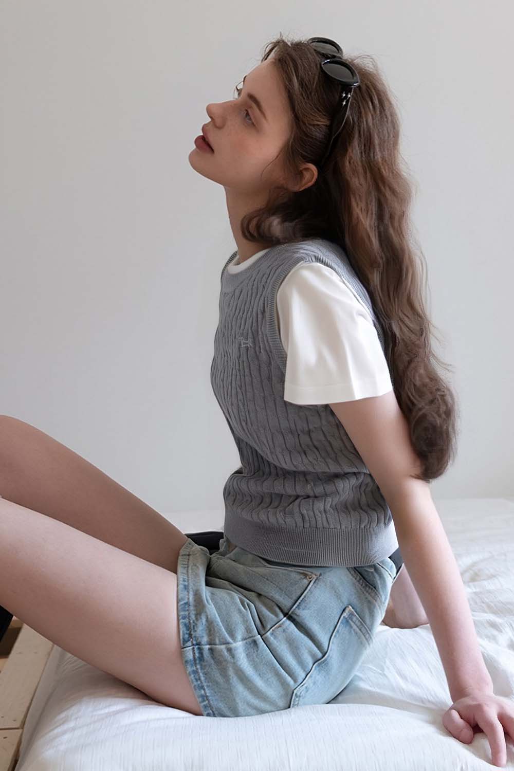 Wool Blend Fake Two-Piece Sweater