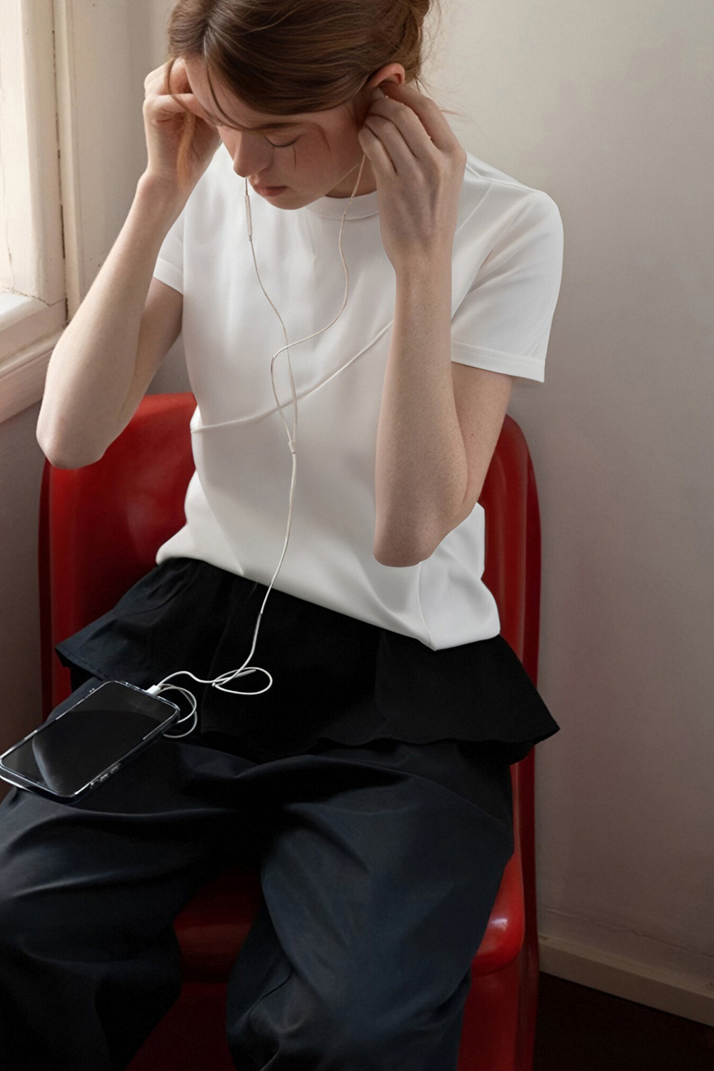 Cotton Solid Color Knitted T-Shirt